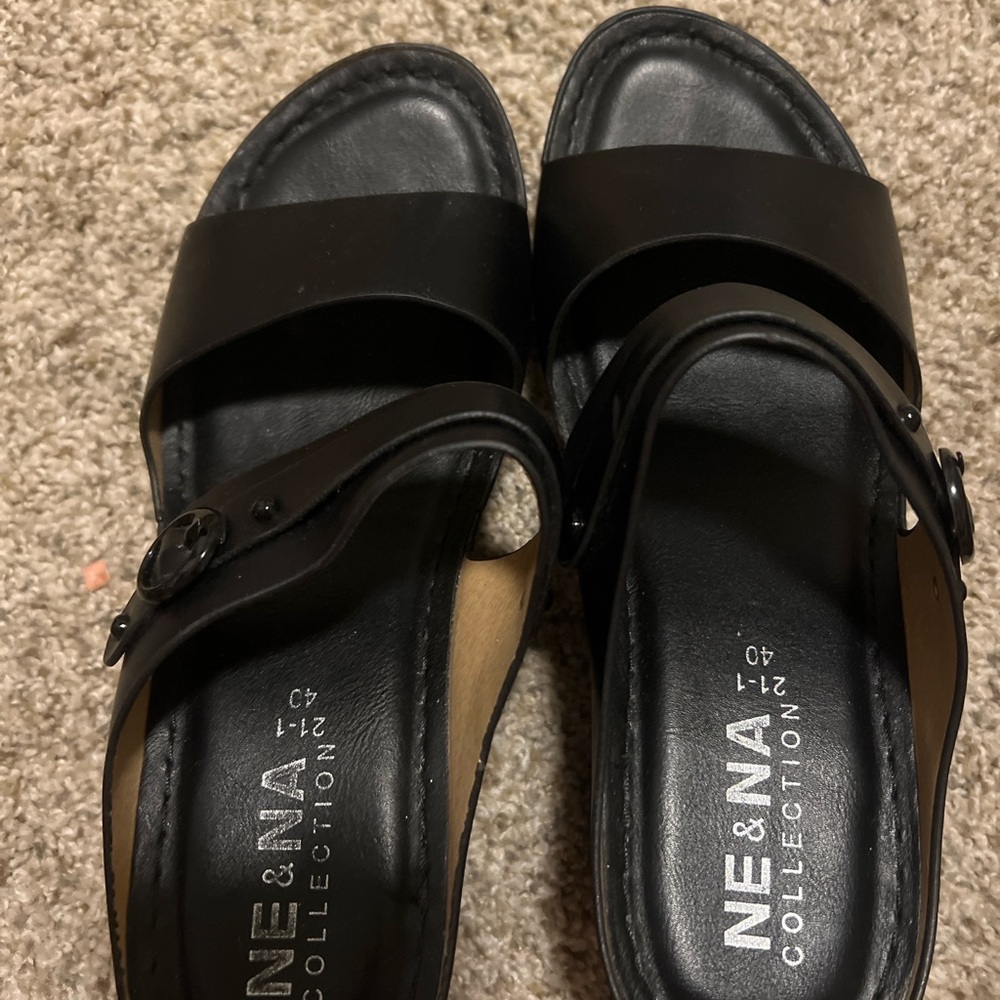 Black Comfort Sandals with Adjustable Straps